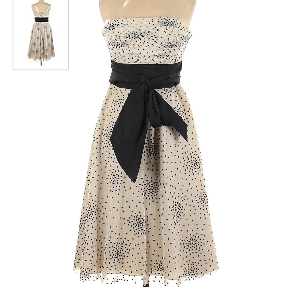 BCBG Maxazaria Party dress with black polka dots